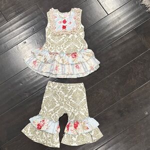 Giggle Moon Beige and Red Kids Matching Set
